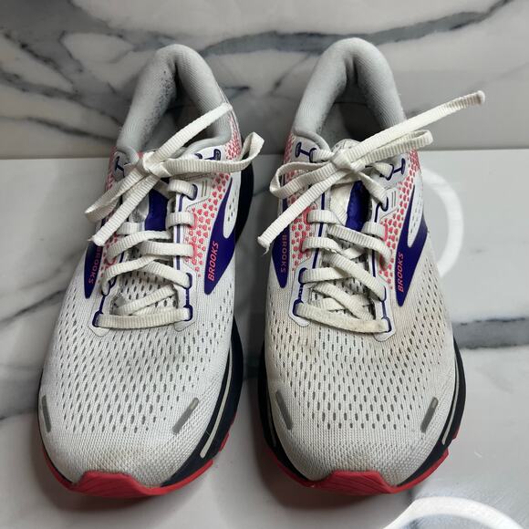 Brooks Women's White Purple Coral Ghost 14 Sneakers Running Shoes Sz 8.5 Athlete - Picture 2 of 8